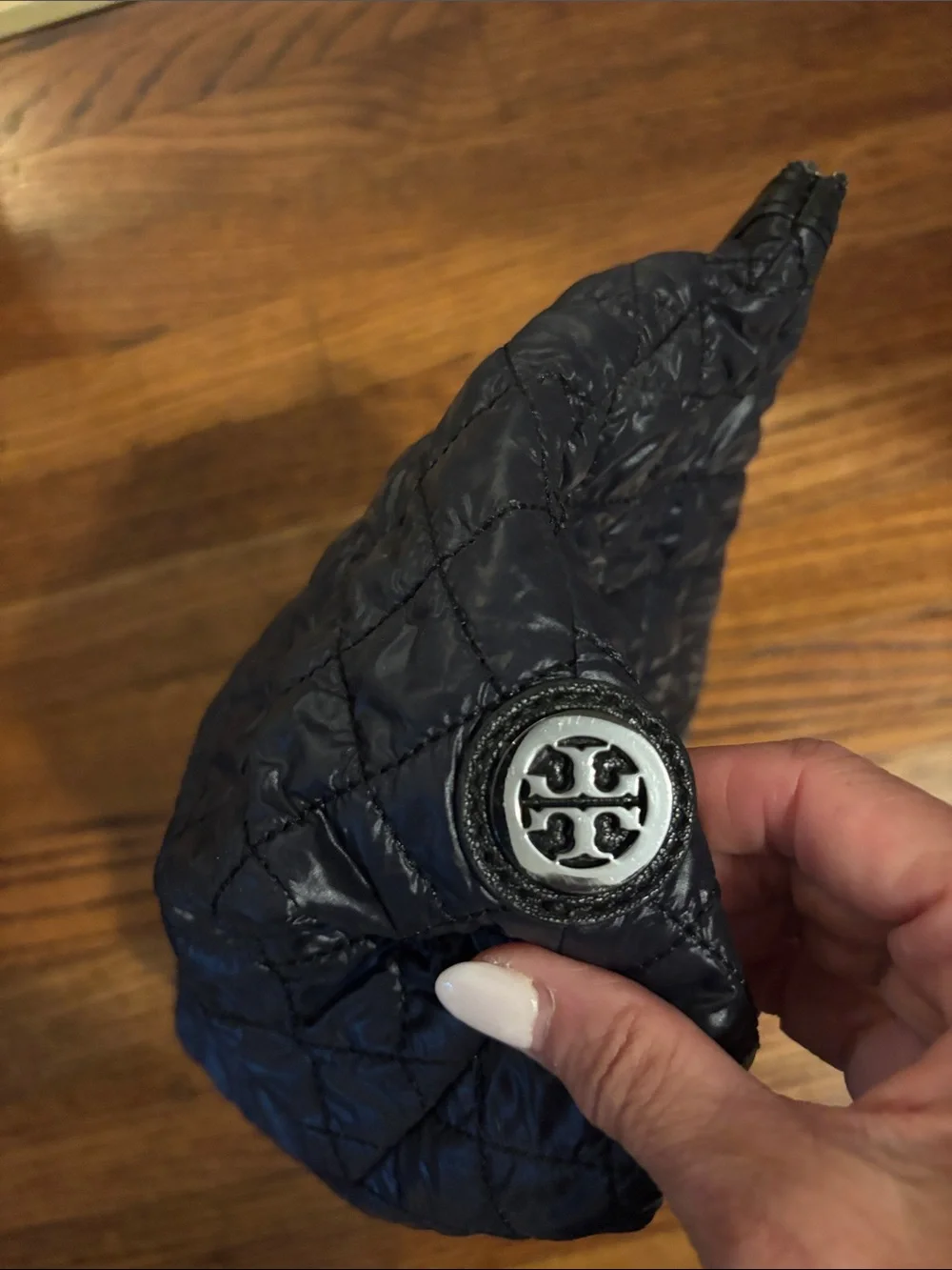 Tory Burch Quilted black Travel Toiletry Pouch